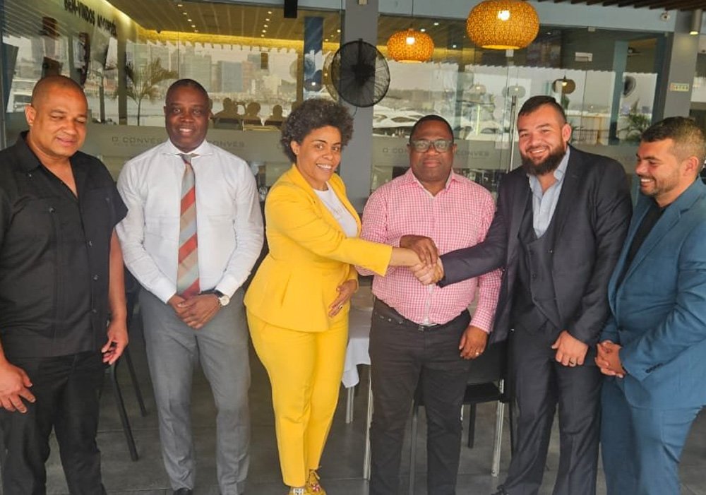 Handshake celebration after partnership meeting